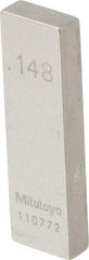 Mitutoyo - 0.148" Rectangular Steel Gage Block - Accuracy Grade AS-1, Includes Certificate of Inspection - Americas Industrial Supply