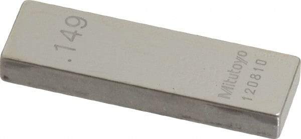 Mitutoyo - 0.149" Rectangular Steel Gage Block - Accuracy Grade AS-1, Includes Certificate of Inspection - Americas Industrial Supply