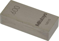Mitutoyo - 0.6" Rectangular Steel Gage Block - Accuracy Grade AS-1, Includes Certificate of Inspection - Americas Industrial Supply