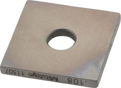 Mitutoyo - 0.108" Square Steel Gage Block - Accuracy Grade 0, Includes Certificate of Inspection - Americas Industrial Supply