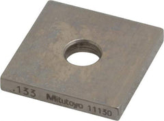 Mitutoyo - 0.133" Square Steel Gage Block - Accuracy Grade 0, Includes Certificate of Inspection - Americas Industrial Supply