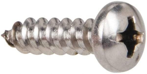 Value Collection - #6 Pan Head Phillips Sheet Metal Screw - Stainless Steel, 1/2" Length Under Head, Grade 316 - Americas Industrial Supply