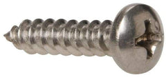 Value Collection - #8 Pan Head Phillips Sheet Metal Screw - Stainless Steel, 3/4" Length Under Head, Grade 316 - Americas Industrial Supply