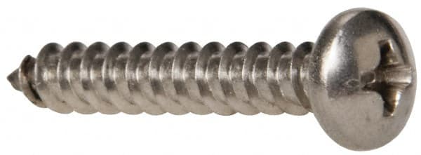 Value Collection - #8 Pan Head Phillips Sheet Metal Screw - Stainless Steel, 1" Length Under Head, Grade 316 - Americas Industrial Supply