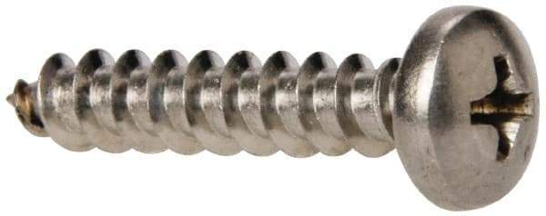 Value Collection - #10 Pan Head Phillips Sheet Metal Screw - Stainless Steel, 1" Length Under Head, Grade 316 - Americas Industrial Supply