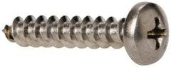 Value Collection - #10 Pan Head Phillips Sheet Metal Screw - Stainless Steel, 1" Length Under Head, Grade 316 - Americas Industrial Supply