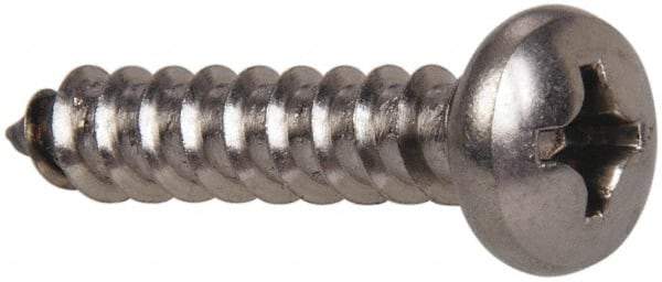 Value Collection - #10 Pan Head Phillips Sheet Metal Screw - Stainless Steel, 1-1/4" Length Under Head, Grade 316 - Americas Industrial Supply