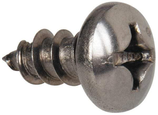 Value Collection - #12 Pan Head Phillips Sheet Metal Screw - Stainless Steel, 1/2" Length Under Head, Grade 316 - Americas Industrial Supply