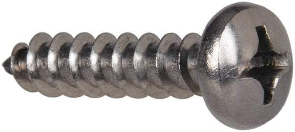 Value Collection - #12 Pan Head Phillips Sheet Metal Screw - Stainless Steel, 1" Length Under Head, Grade 316 - Americas Industrial Supply