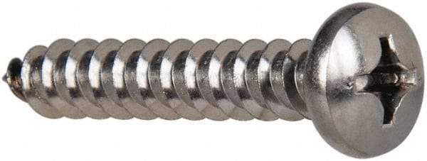 Value Collection - #14 Pan Head Phillips Sheet Metal Screw - Stainless Steel, 1-1/2" Length Under Head, Grade 316 - Americas Industrial Supply
