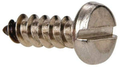 Value Collection - #8 Pan Head Slotted Sheet Metal Screw - Stainless Steel, 1/2" Length Under Head, Grade 316 - Americas Industrial Supply