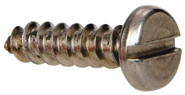 Value Collection - #8 Pan Head Slotted Sheet Metal Screw - Stainless Steel, 5/8" Length Under Head, Grade 316 - Americas Industrial Supply
