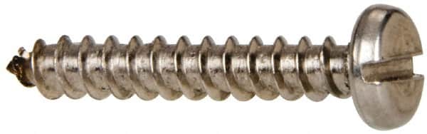 Value Collection - #8 Pan Head Slotted Sheet Metal Screw - Stainless Steel, 1" Length Under Head, Grade 316 - Americas Industrial Supply