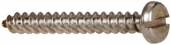 Value Collection - #8 Pan Head Slotted Sheet Metal Screw - Stainless Steel, 1-1/4" Length Under Head, Grade 316 - Americas Industrial Supply