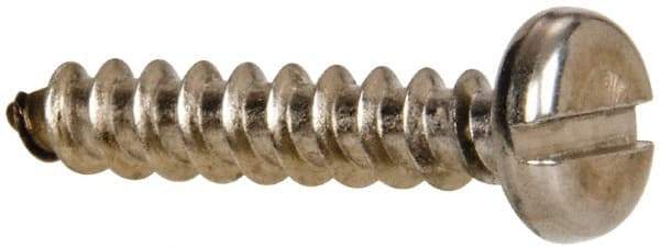 Value Collection - #10 Pan Head Slotted Sheet Metal Screw - Stainless Steel, 1" Length Under Head, Grade 316 - Americas Industrial Supply