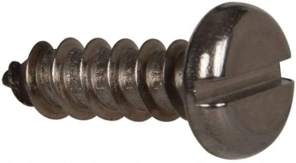 Value Collection - #12 Pan Head Slotted Sheet Metal Screw - Stainless Steel, 3/4" Length Under Head, Grade 316 - Americas Industrial Supply