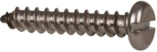 Value Collection - #12 Pan Head Slotted Sheet Metal Screw - Stainless Steel, 1-1/4" Length Under Head, Grade 316 - Americas Industrial Supply