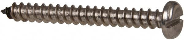 Value Collection - #12 Pan Head Slotted Sheet Metal Screw - Stainless Steel, 2" Length Under Head, Grade 316 - Americas Industrial Supply