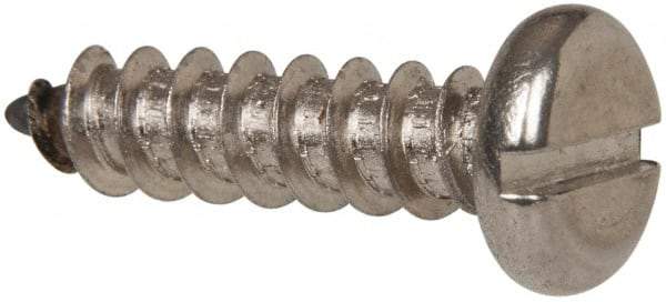 Value Collection - #14 Pan Head Slotted Sheet Metal Screw - Stainless Steel, 1" Length Under Head, Grade 316 - Americas Industrial Supply