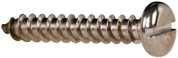 Value Collection - #14 Pan Head Slotted Sheet Metal Screw - Stainless Steel, 1-1/2" Length Under Head, Grade 316 - Americas Industrial Supply