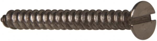 Value Collection - #6 Flat Head Slotted Sheet Metal Screw - Stainless Steel, 1-1/4" OAL, Grade 316 - Americas Industrial Supply