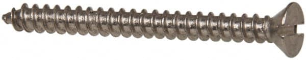 Value Collection - #6 Flat Head Slotted Sheet Metal Screw - Stainless Steel, 1-1/2" OAL, Grade 316 - Americas Industrial Supply
