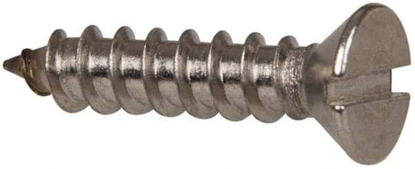Value Collection - #8 Flat Head Slotted Sheet Metal Screw - Stainless Steel, 3/4" OAL, Grade 316 - Americas Industrial Supply