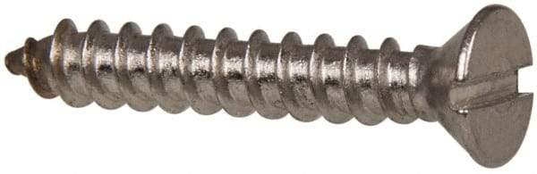 Value Collection - #8 Flat Head Slotted Sheet Metal Screw - Stainless Steel, 1" OAL, Grade 316 - Americas Industrial Supply