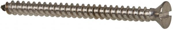 Value Collection - #8 Flat Head Slotted Sheet Metal Screw - Stainless Steel, 2" OAL, Grade 316 - Americas Industrial Supply