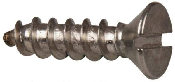 Value Collection - #10 Flat Head Slotted Sheet Metal Screw - Stainless Steel, 3/4" OAL, Grade 316 - Americas Industrial Supply