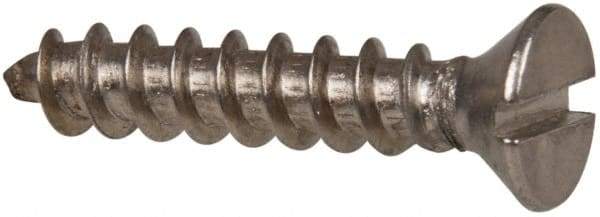 Value Collection - #10 Flat Head Slotted Sheet Metal Screw - Stainless Steel, 1" OAL, Grade 316 - Americas Industrial Supply