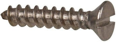 Value Collection - #10 Flat Head Slotted Sheet Metal Screw - Stainless Steel, 1" OAL, Grade 316 - Americas Industrial Supply