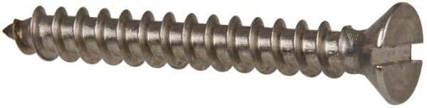 Value Collection - #10 Flat Head Slotted Sheet Metal Screw - Stainless Steel, 1-1/2" OAL, Grade 316 - Americas Industrial Supply