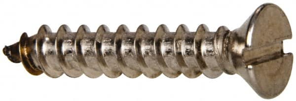 Value Collection - #12 Flat Head Slotted Sheet Metal Screw - Stainless Steel, 1-1/4" OAL, Grade 316 - Americas Industrial Supply