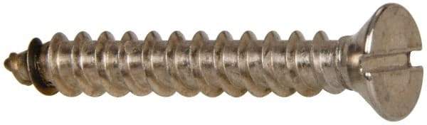 Value Collection - #12 Flat Head Slotted Sheet Metal Screw - Stainless Steel, 1-1/2" OAL, Grade 316 - Americas Industrial Supply