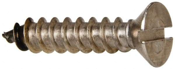 Value Collection - #14 Flat Head Slotted Sheet Metal Screw - Stainless Steel, 1-1/4" OAL, Grade 316 - Americas Industrial Supply