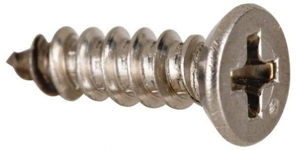 Value Collection - #10 Flat Head Phillips Sheet Metal Screw - Stainless Steel, 1-1/2" OAL, Grade 316 - Americas Industrial Supply