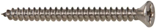 Value Collection - #6 Flat Head Phillips Sheet Metal Screw - Stainless Steel, 1-1/2" OAL, Grade 316 - Americas Industrial Supply