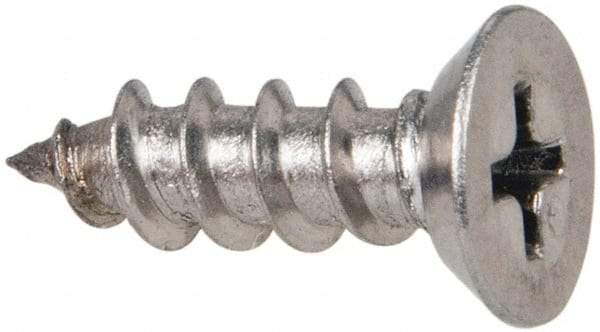 Value Collection - #10 Flat Head Phillips Sheet Metal Screw - Stainless Steel, 5/8" OAL, Grade 316 - Americas Industrial Supply