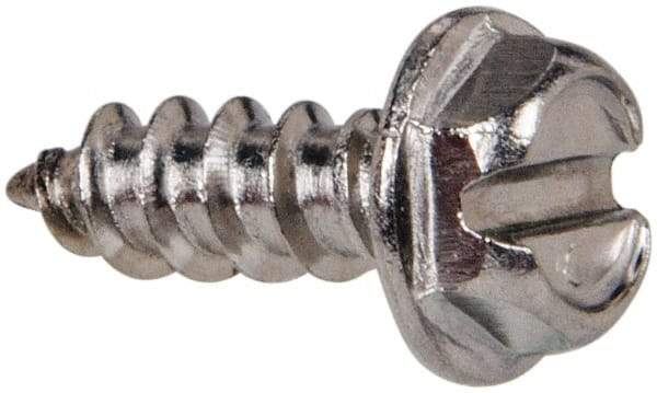 Value Collection - #8 Hex Washer Head Slotted Sheet Metal Screw - Stainless Steel, 1/2" Length Under Head, Grade 316 - Americas Industrial Supply