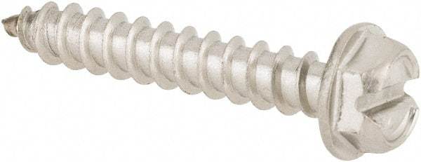 Value Collection - #8 Hex Washer Head Slotted Sheet Metal Screw - Stainless Steel, 1" Length Under Head, Grade 316 - Americas Industrial Supply
