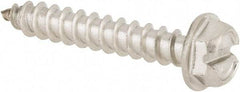 Value Collection - #8 Hex Washer Head Slotted Sheet Metal Screw - Stainless Steel, 1" Length Under Head, Grade 316 - Americas Industrial Supply