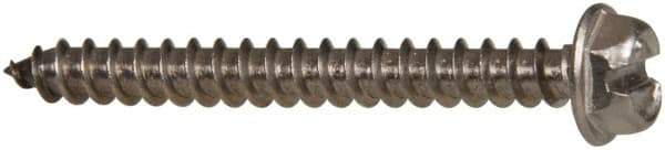 Value Collection - #8 Hex Washer Head Slotted Sheet Metal Screw - Stainless Steel, 1-1/2" Length Under Head, Grade 316 - Americas Industrial Supply