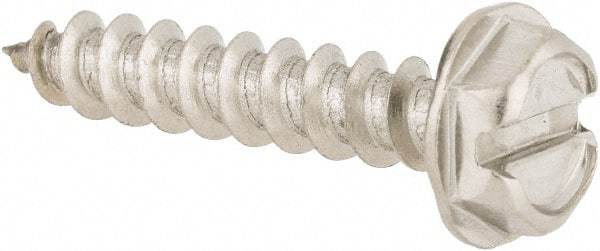 Value Collection - #10 Hex Washer Head Slotted Sheet Metal Screw - Stainless Steel, 1" Length Under Head, Grade 316 - Americas Industrial Supply