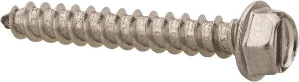 Value Collection - #12 Hex Washer Head Slotted Sheet Metal Screw - Stainless Steel, 1-1/2" Length Under Head, Grade 316 - Americas Industrial Supply