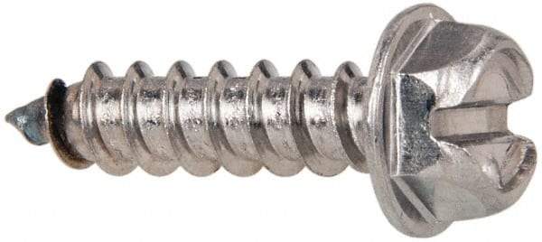 Value Collection - #14 Hex Washer Head Slotted Sheet Metal Screw - Stainless Steel, 1" Length Under Head, Grade 316 - Americas Industrial Supply