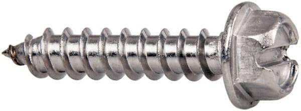 Value Collection - #14 Hex Washer Head Slotted Sheet Metal Screw - Stainless Steel, 1-1/4" Length Under Head, Grade 316 - Americas Industrial Supply