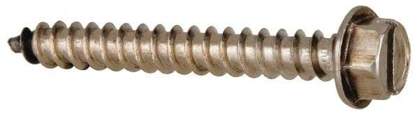 Value Collection - #14 Hex Washer Head Slotted Sheet Metal Screw - Stainless Steel, 2" Length Under Head, Grade 316 - Americas Industrial Supply