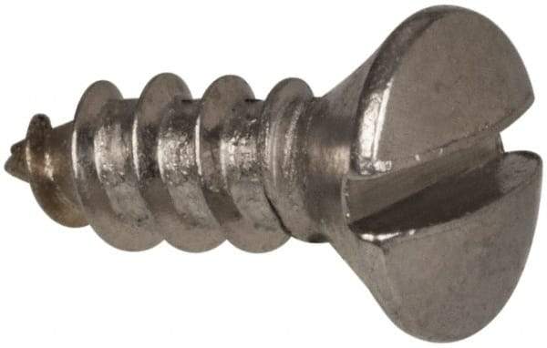 Value Collection - #6 Oval Head Slotted Sheet Metal Screw - Stainless Steel, 3/8" OAL, Grade 316 - Americas Industrial Supply