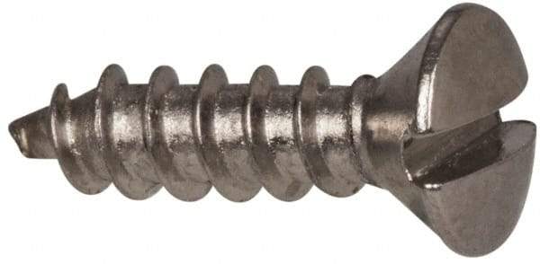 Value Collection - #6 Oval Head Slotted Sheet Metal Screw - Stainless Steel, 1/2" OAL, Grade 316 - Americas Industrial Supply